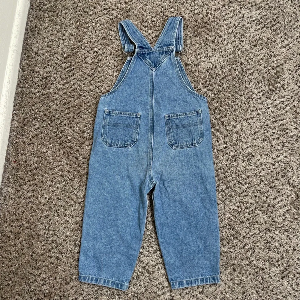 The Children's Place Denim Overalls Unisex 24 M Blue Carpenter Snap Inseam Y2K